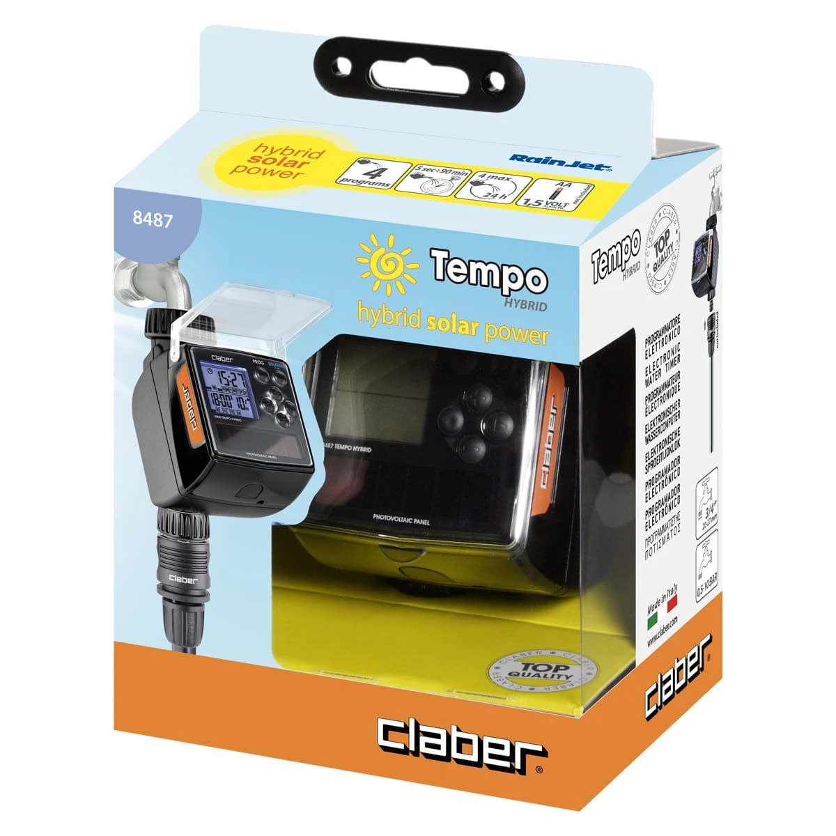 Claber Tempo Hybrid Solar Water Timer - 8487 2 Claber Tempo Hybrid Solar Water Timer - 8487 - Image 2