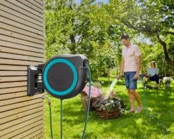 Gardena Wall-Mounted 35m Hose Reel RollUp XL - 18630 -Silverlines Store garden hose reels gardena wall mounted 35m hose reel rollup xl 18630 35441117102246